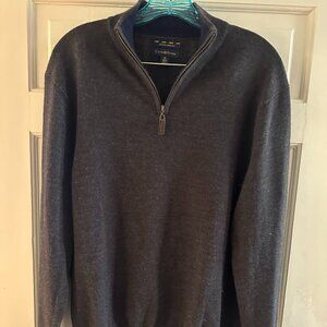 Club Room Mens 1/4-Zip Merino Wool Sweater Charcoal Gray M